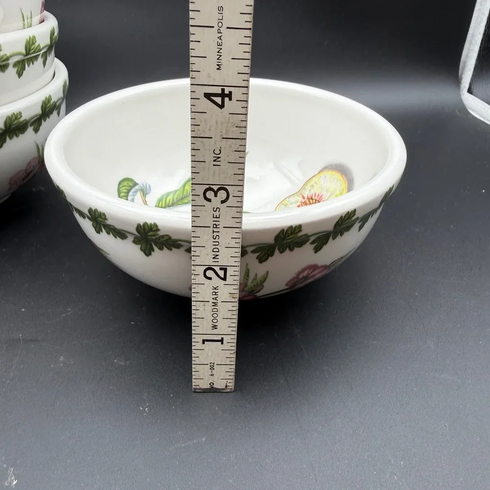 Vtg Portmeirion Pomona Cereal Bowls Set 4 Fruit Botanical Cottagecore 5 1/4 Inch